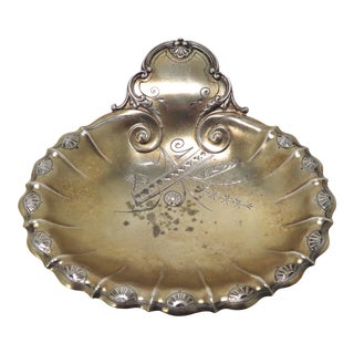 Antique American Victorian Rococo Revival Sterling Silver Trinket Tray For Sale