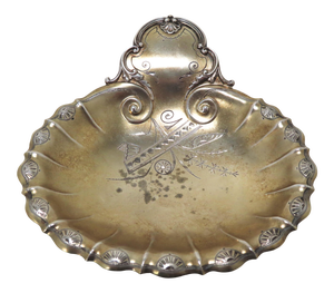 Antique American Victorian Rococo Revival Sterling Silver Trinket Tray