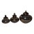 John-Richard Contemporary Metallic Lava Glaze Lidded Jars - Set of 3 For Sale