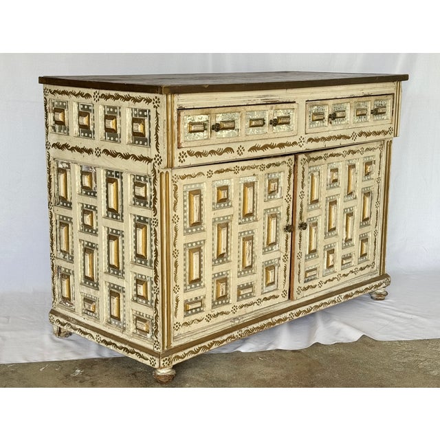 English Late 19th Century Anglo Indian Painted Cabinet For Sale - Image 3 of 18