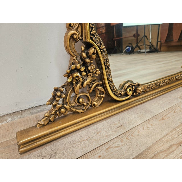 Vintage Mirror in Lacquered and Carved Wood, 1960 For Sale - Image 10 of 12