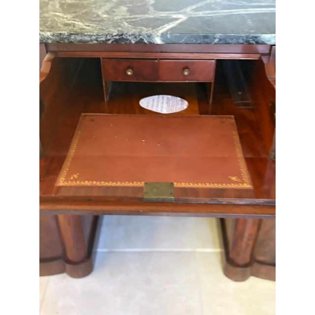 Traditional Very Rare Antique Mahogany Marble Top Writing Desk Circa 1820 For Sale - Image 3 of 9