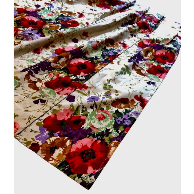 Vintage classic Americana Floral Drapes Pair: each is 24” wide x 46” long. Total width 48”