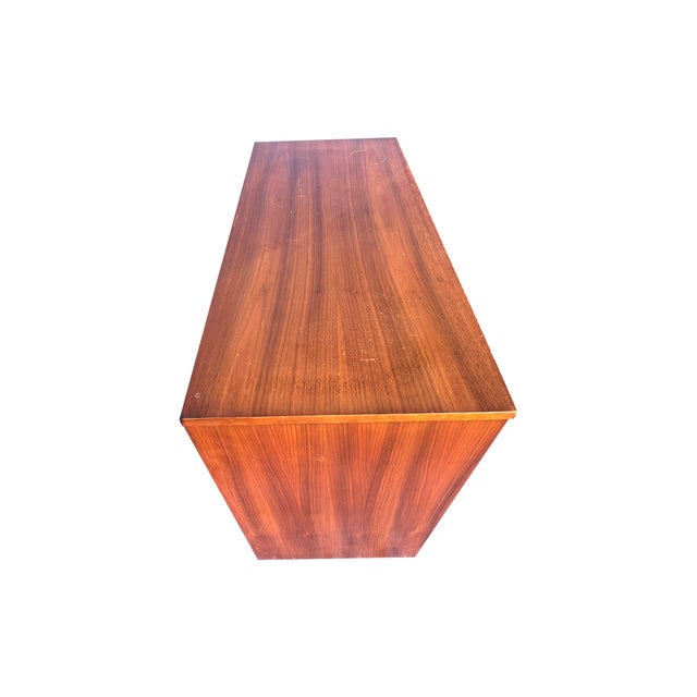 Wood Vintage Mid Century Modern Tall Highboy Dresser For Sale - Image 7 of 8