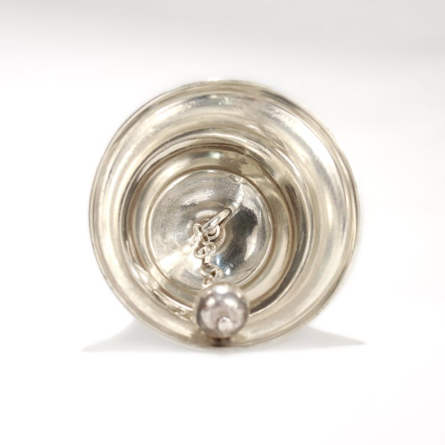 Metal Vintage English Silver Plate Table Bell by Walker & Hall, 1962 For Sale - Image 7 of 15