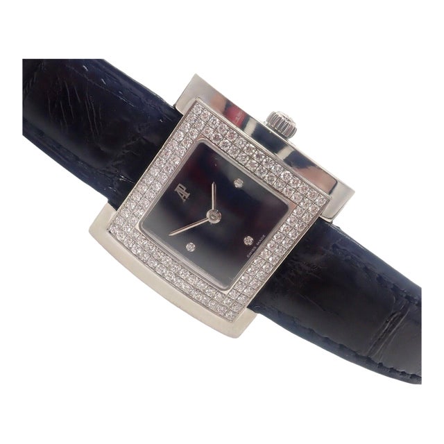 Vintage Audemars Piguet 18k White Gold 1.15ct Diamond Ladies Watch For Sale