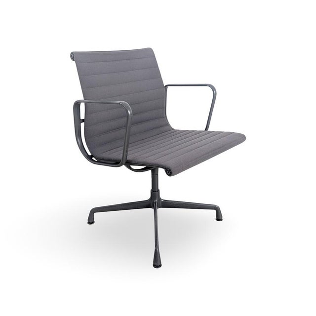EA 107 Office Chair in Hopsak Dark Grey by Charles and Ray Eames for Vitra For Sale - Image 13 of 13