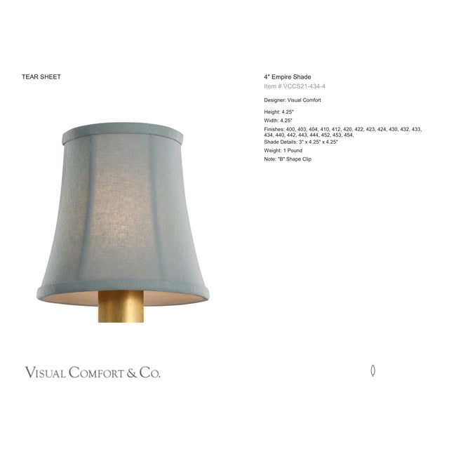 Visual Comfort Signature 4" Blue Linen Soft Empire Shade Designer: Visual Comfort Signature Height: 4.25" Base: Shade...