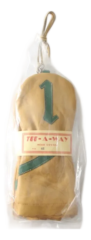 Antique Leather Golf Club Headcovers With Original Packaging