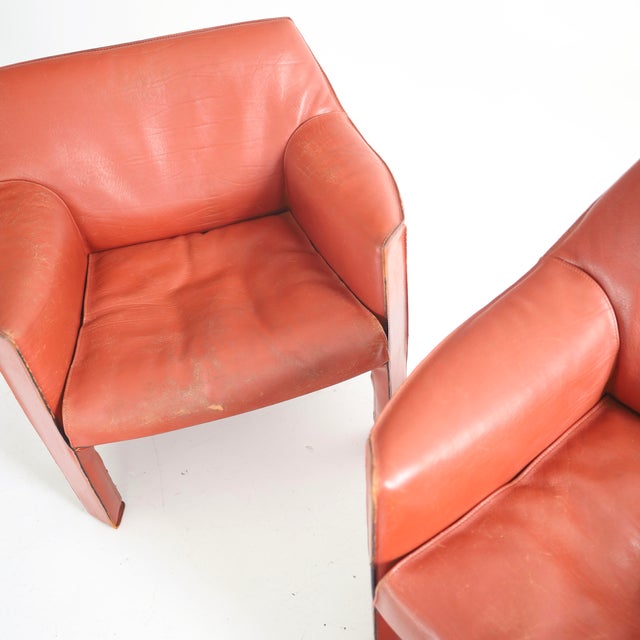 Cassina Mario Bellini 415 Cab Lounge Chairs, a Pair For Sale - Image 4 of 8