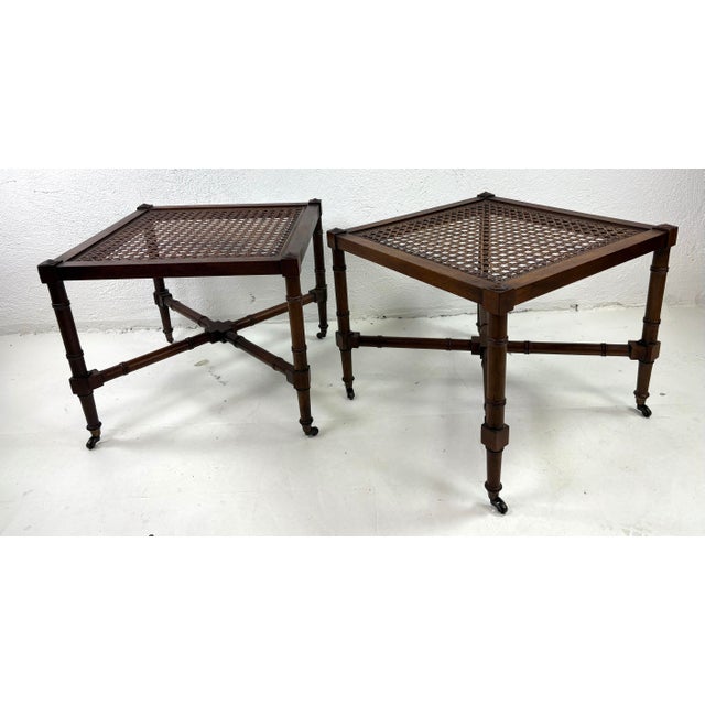 Mid-Century Hickory Chair Company Cane and Walnut Benches/Pair For Sale - Image 11 of 11