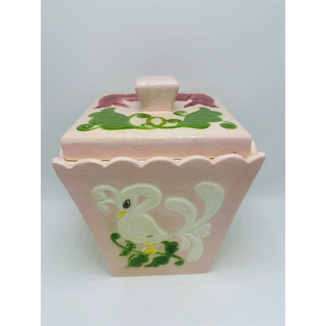 Pink Palm Beach Style Vintage Ceramic Cookie Jar For Sale - Image 8 of 9