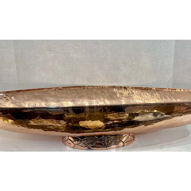 1980s Rare Emilia Castillo Taxco Hammered Copper Toucan Centerpiece Bowl, Signed For Sale - Image 5 of 16