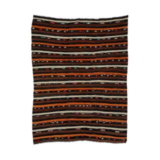 Striped Vintage Goat Hair Kilim Rug- 7′8″ × 10′2″ For Sale