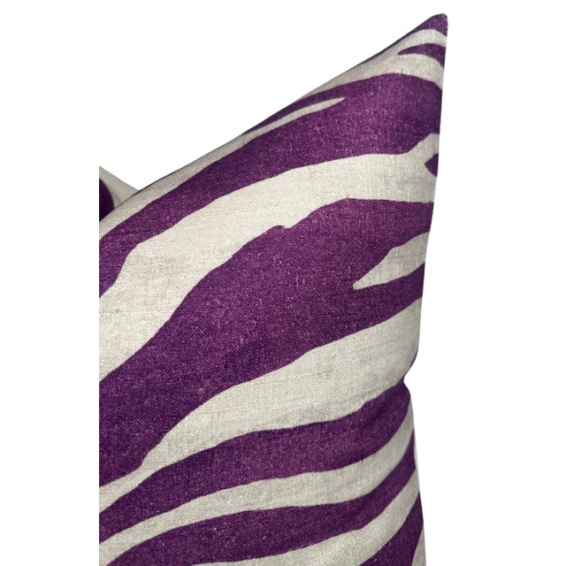 Serengeti Pillow Cover in Purple, 22x22 Pillow For Sale - Image 4 of 5