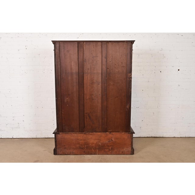 Herter Brothers Style Antique Eastlake Victorian Carved Walnut and Burl Wood Bookcase, Circa 1880s For Sale - Image 13 of 14