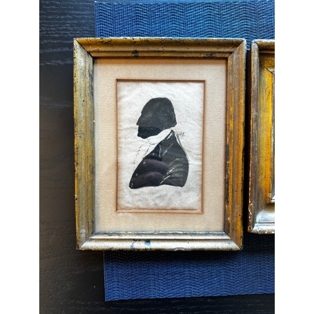 Group of Three 19th Century Framed Painted Silhouettes For Sale - Image 4 of 5