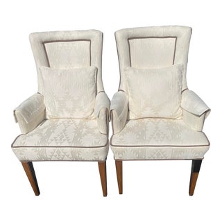 Late 20th Century Pair of Mid-Century Modern Upholstered Arm Chairs For Sale