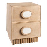 Lulu Light Oak Nightstand with White Handle For Sale