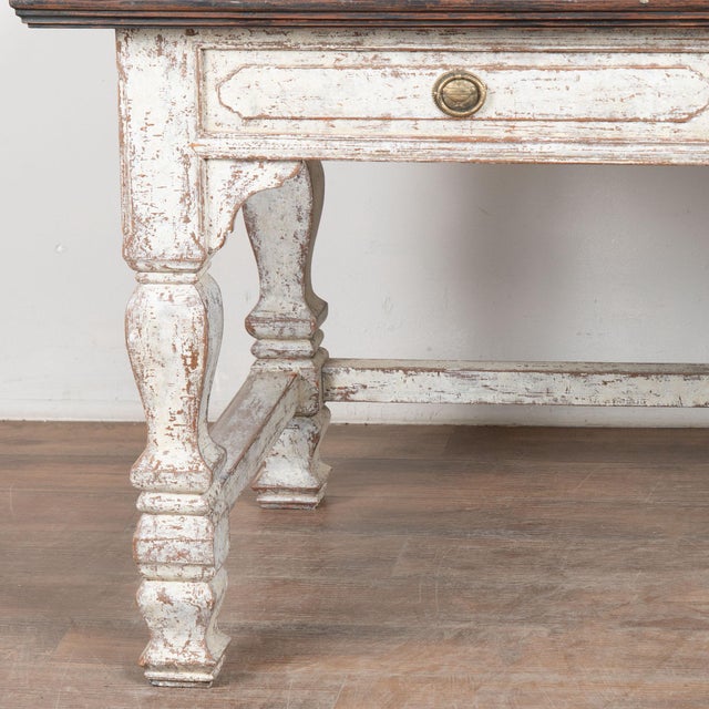 19th Century Danish Painted Baroque Library Writing Table Console For Sale - Image 11 of 18