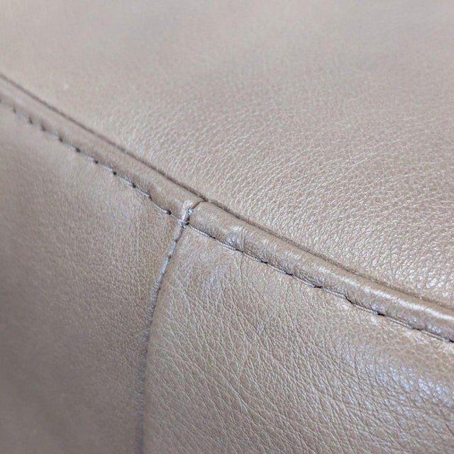 Eq3 Oval Leather Ottoman For Sale - Image 9 of 9