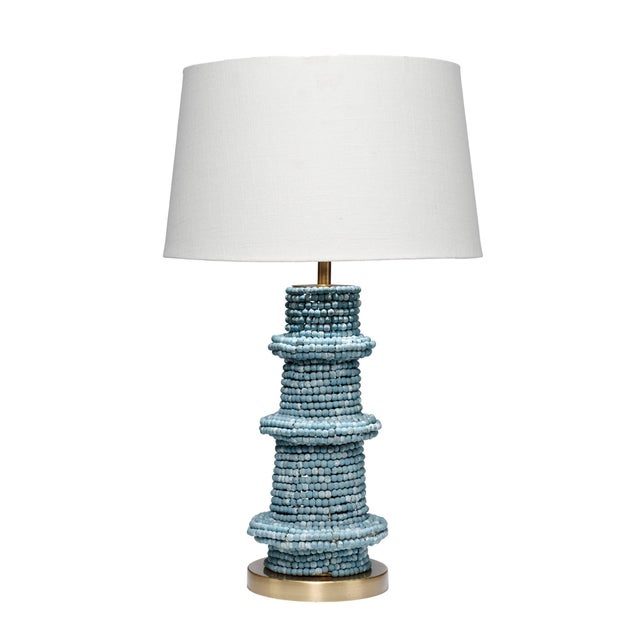 Jamie Young Rowan Table Lamp in Blue Wood Beads For Sale In Los Angeles - Image 6 of 6