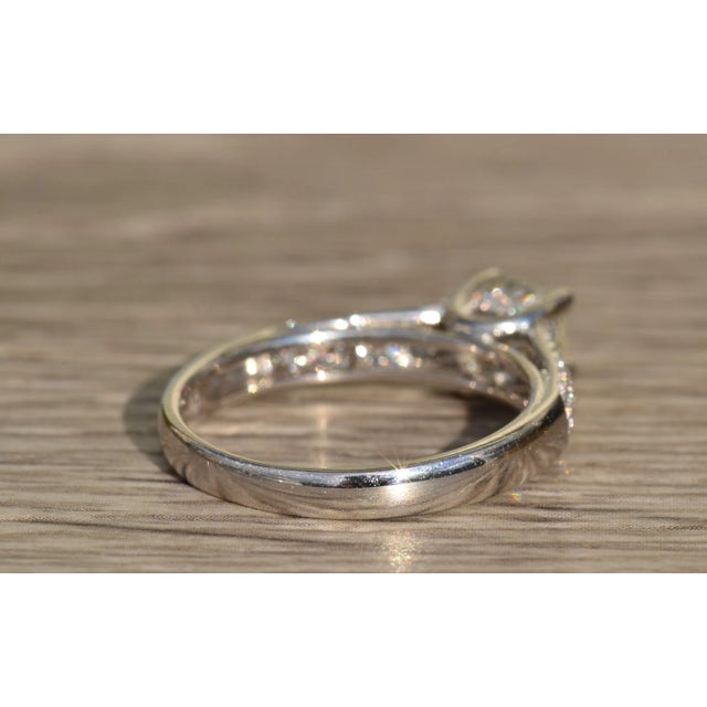 The Lydian: Ladies 14K White Gold and Diamond Engagement Ring For Sale - Image 4 of 9