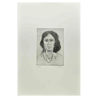 Enotrio Pugliese, Woman, Etching, 1963 For Sale