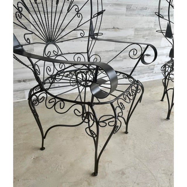 Peacock Iron Patio Chairs For Sale - Image 4 of 11