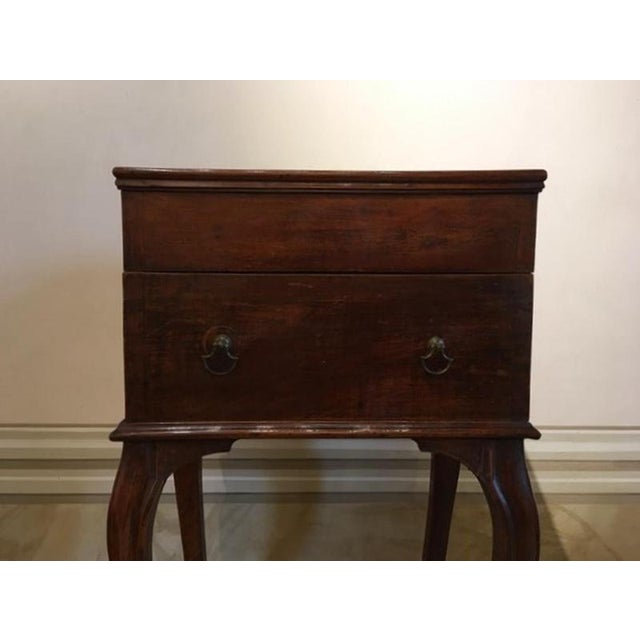 18th Century Louis Xv Walnut Side Table Gueridon with Drawings, Italy, 1750 For Sale - Image 12 of 18