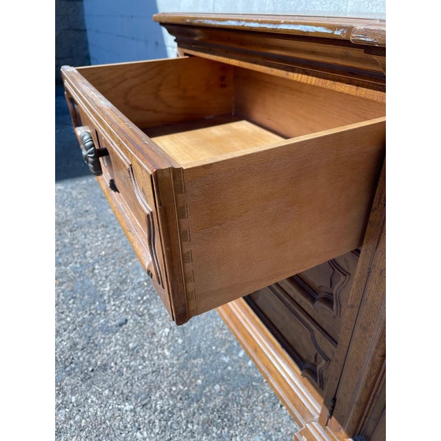Vintage Antique Wood Dresser Buffet Media Console Changing Table Chest Drawers For Sale - Image 10 of 10