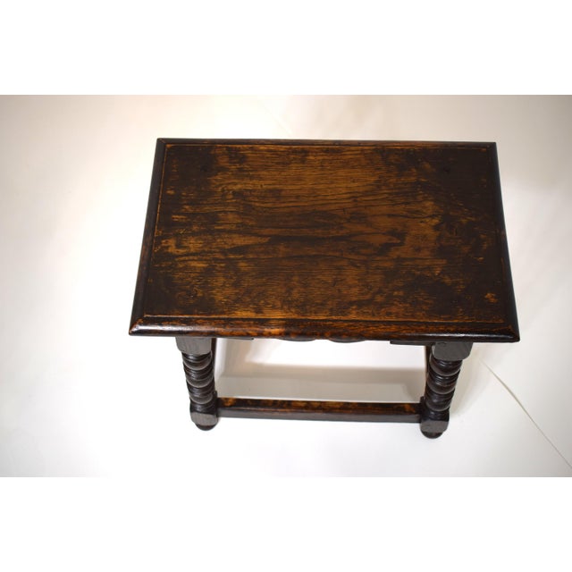 Late 19th-Century English Oak Joined Stool For Sale - Image 4 of 4