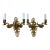 Vintage Pair of Brass Empire Revival Double Swan Electric Light Wall Sconces For Sale