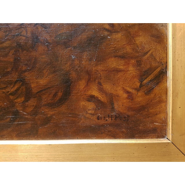 H. Post, 5 Horse Carriage/Team, Oil Painting, Early 20th Century, Framed For Sale - Image 7 of 14