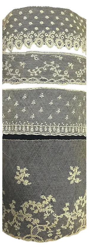 19th Century Belgian Lace Borders, Set of 4