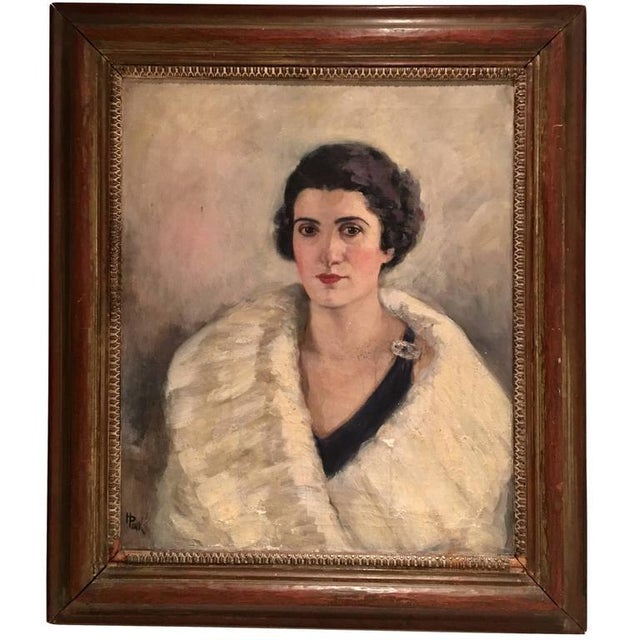 Early 20th Century Original Oil Painting Female Portrait Framed