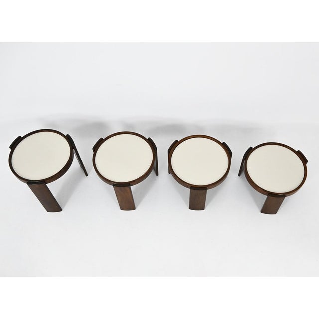 Wood Model 780 Nesting Tables by Gianfranco Frattini for Cassina, 1960s, Set of 4 For Sale - Image 7 of 11