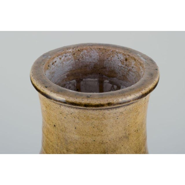 Ceramic Floor Vase in Uranium Yellow Glaze by Svend Hammershøi for Kähler, 1930s For Sale - Image 3 of 9