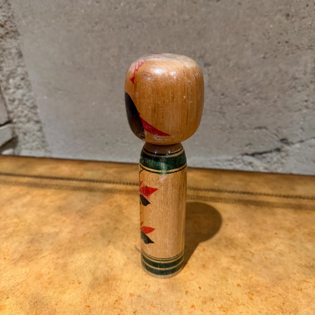 Japanese Kokeshi Doll Traditional Wooden Folk Art From Tohoku Region For Sale - Image 9 of 12