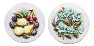Vintage Italian Maiolica Decorative Plates, Set of 2