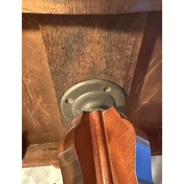 Antique 1800s Needlepoint Upholstery Piano Stool Swivel Seat Rare Carved Wood For Sale - Image 9 of 12