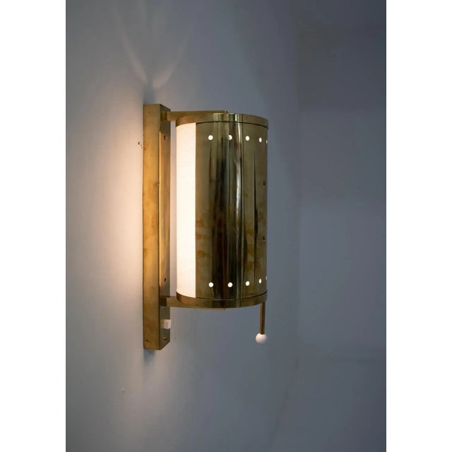 Metal Swedish Brass Wall Lamps attributed to Boréns, 1960s For Sale - Image 7 of 10
