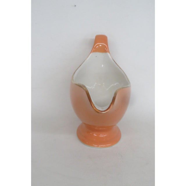 1960s Shenango China Anchor Hocking Orange Color Ceramic Gravy Boat For Sale - Image 14 of 16