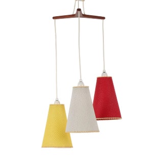 Danish Pendant Mounted on Teak Frame, 1960s For Sale