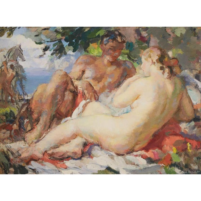 Renault fernand albert (1887-1939). Couple in love. It represents a symbiosis of classical themes, fauvian technique and...