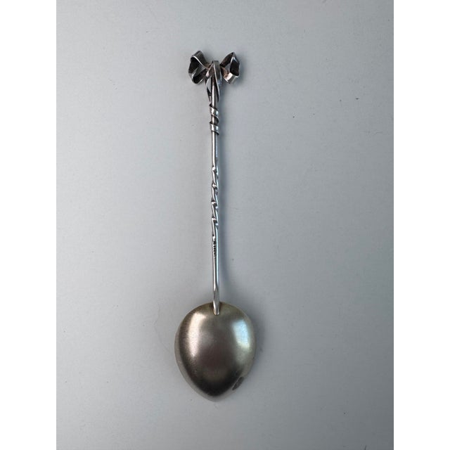 American Antique Sterling Bow Sugar Spoon For Sale - Image 3 of 5