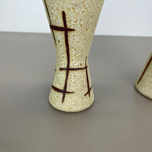 WGP Bamboo Ceramic Fat Lava Vases attributed to Scheurich, Germany, 1970s, Set of 2 For Sale - Image 16 of 18
