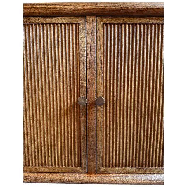 Wood Oak Fluted Four-Door Sideboard Credenza For Sale - Image 7 of 12