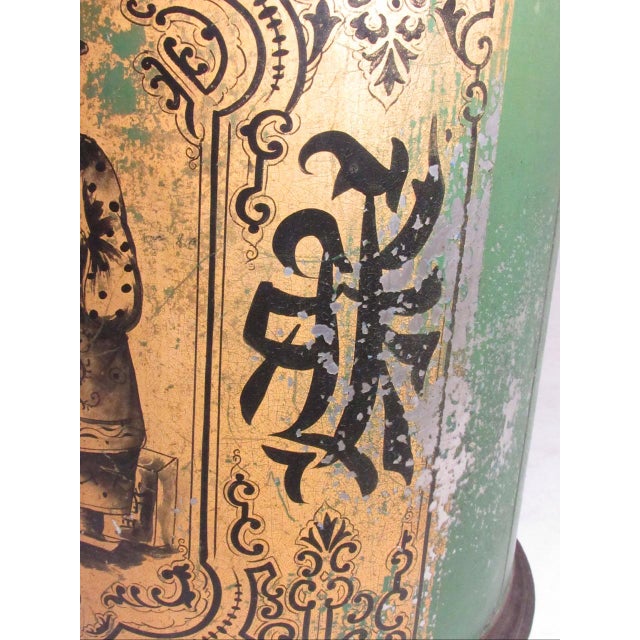 Antique Tole Painted Tea Cannister Lamp For Sale - Image 16 of 16