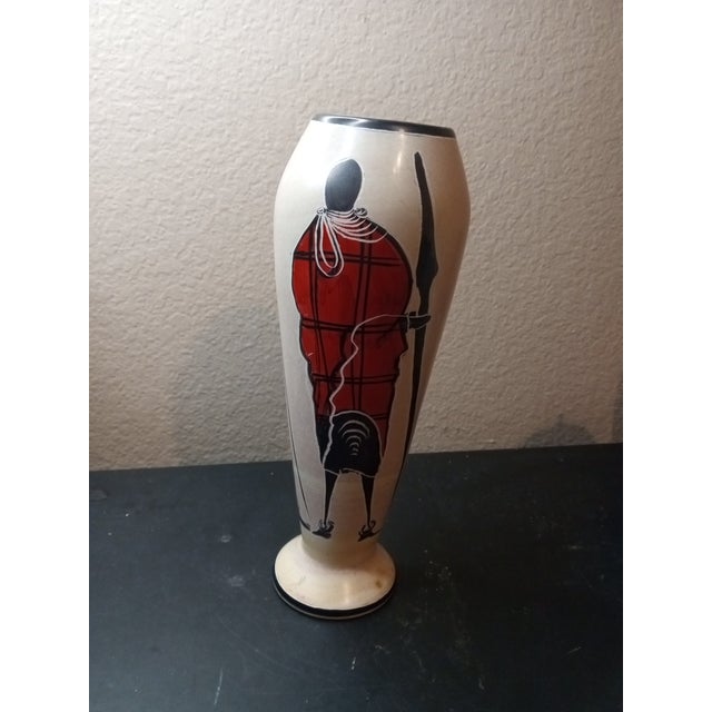 1980s 1980s Gorgeous Solid Soapstone Made in Kenya Pedestal Vase For Sale - Image 5 of 6
